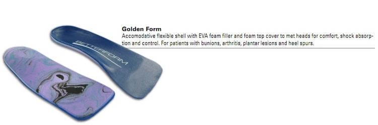 ORTHOS Custom Made Orthotic Shoe Insoles -  Golden Heel-to-Toe