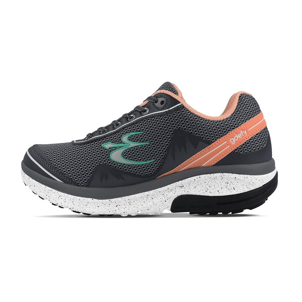 Gravity Defyer Women's GDEFY Mighty Walk Athletic Shoes - Gray/Salmon - side view 2