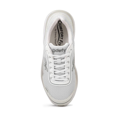 Gravity Defyer Women's GDEFY Mighty Walk Athletic Shoes - White/Silver - top view