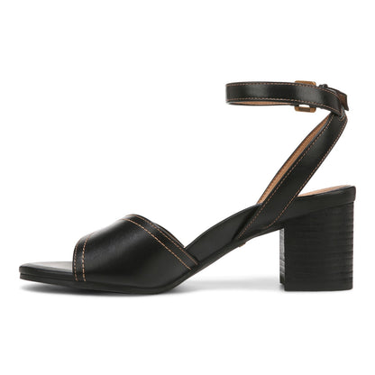 Vionic Isadora Womens Quarter/Ankle/T-Strap Sandals - Black - Left Side