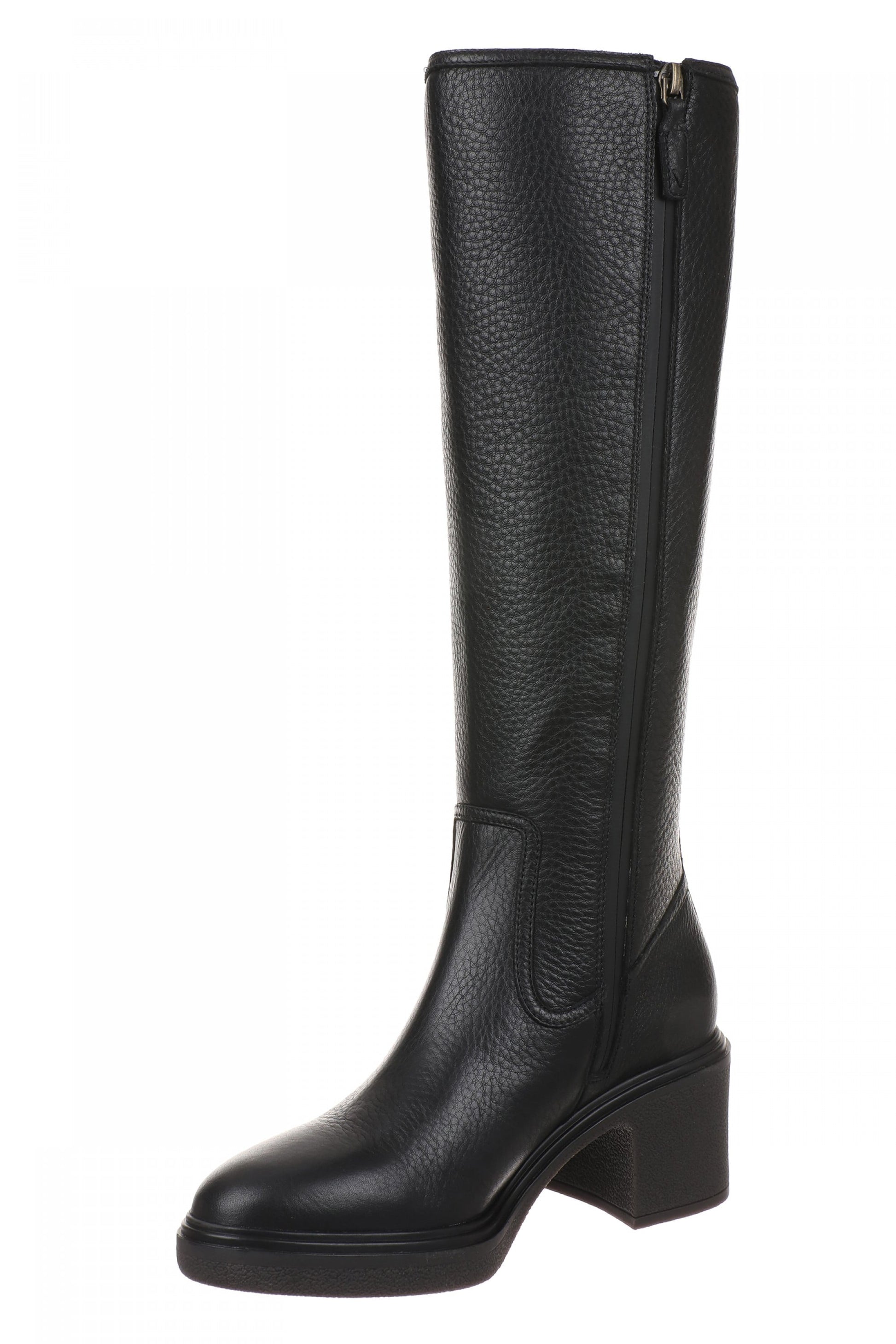 Vionic Sonora - Women's Comfortable Orthotic Moto Tall Boot with Arch Support - Black - Left angle