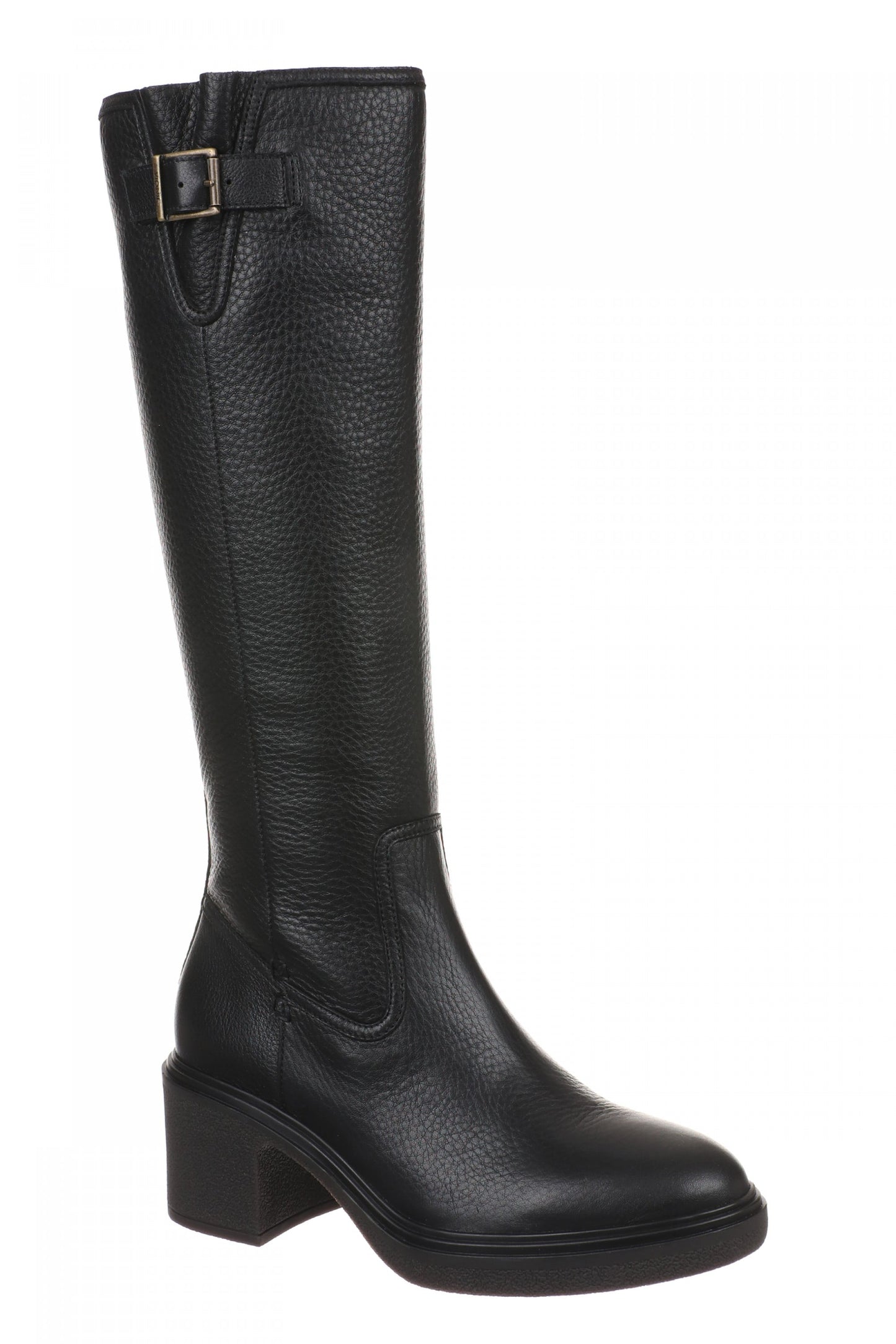Vionic Sonora - Women's Comfortable Orthotic Moto Tall Boot with Arch Support - Black Wide Calf - Angle main
