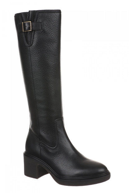 Vionic Sonora - Women's Comfortable Orthotic Moto Tall Boot with Arch Support - Black Wide Calf - Angle main
