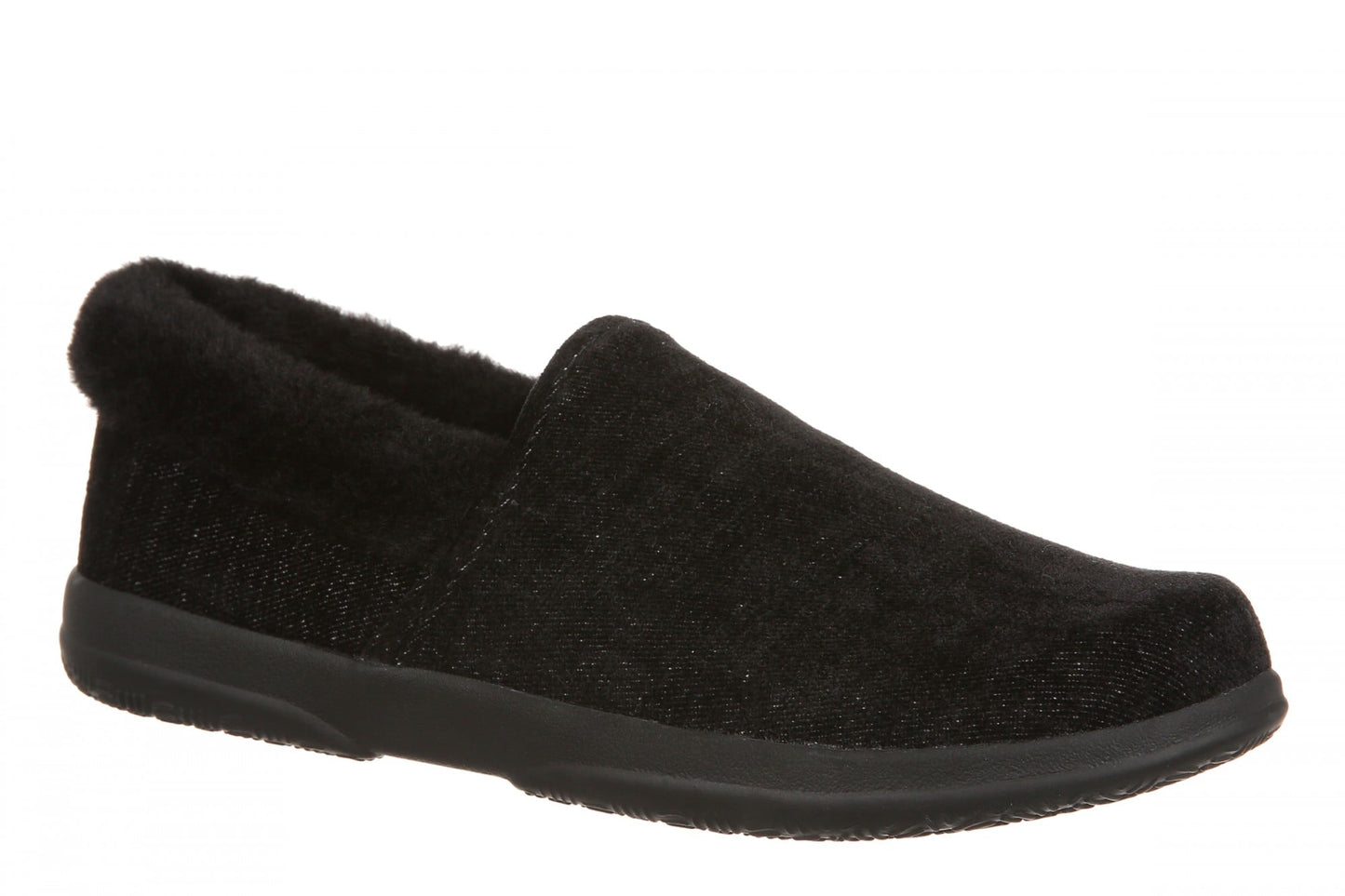 Vionic Clare Slipper - Women's Cozy Orthotic Arch Support Slippers - Black - Angle main