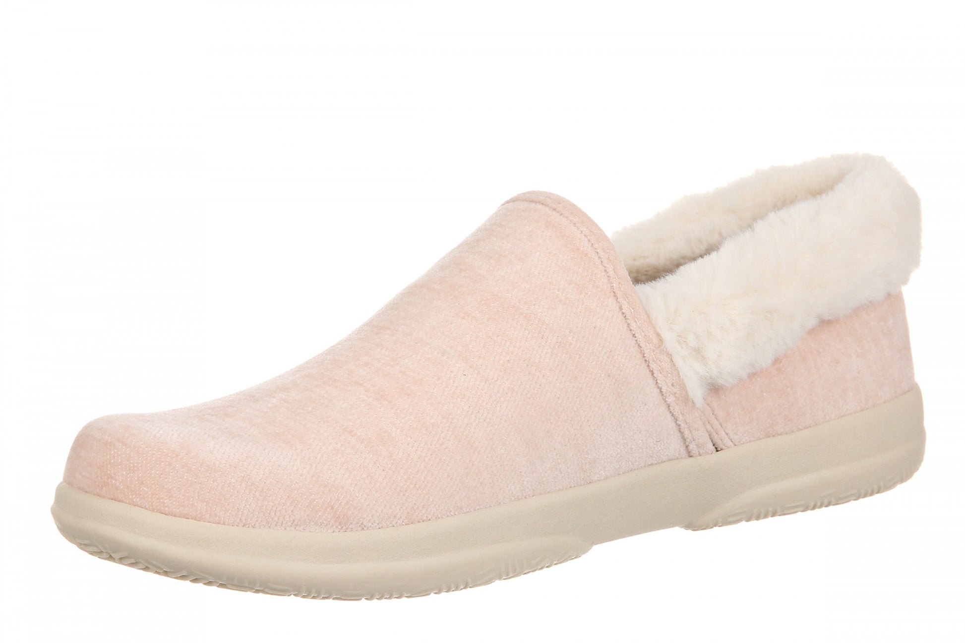 Vionic Clare Slipper - Women's Cozy Orthotic Arch Support Slippers - Light Pink - Left angle