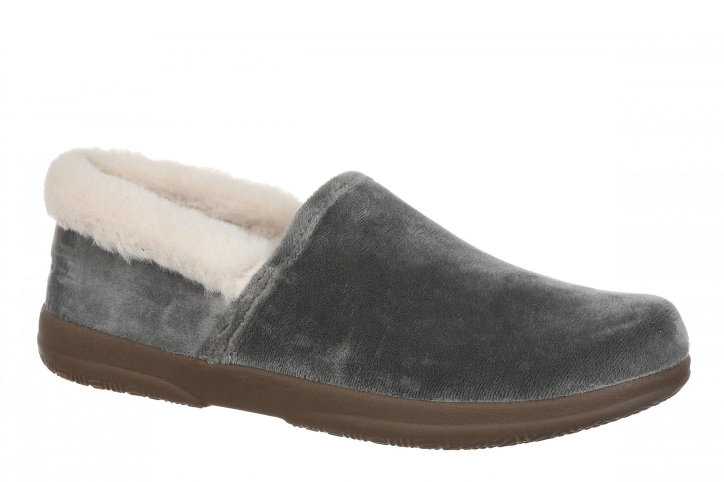 Vionic Clare Slipper - Women's Cozy Orthotic Arch Support Slippers - Charcoal - Angle main