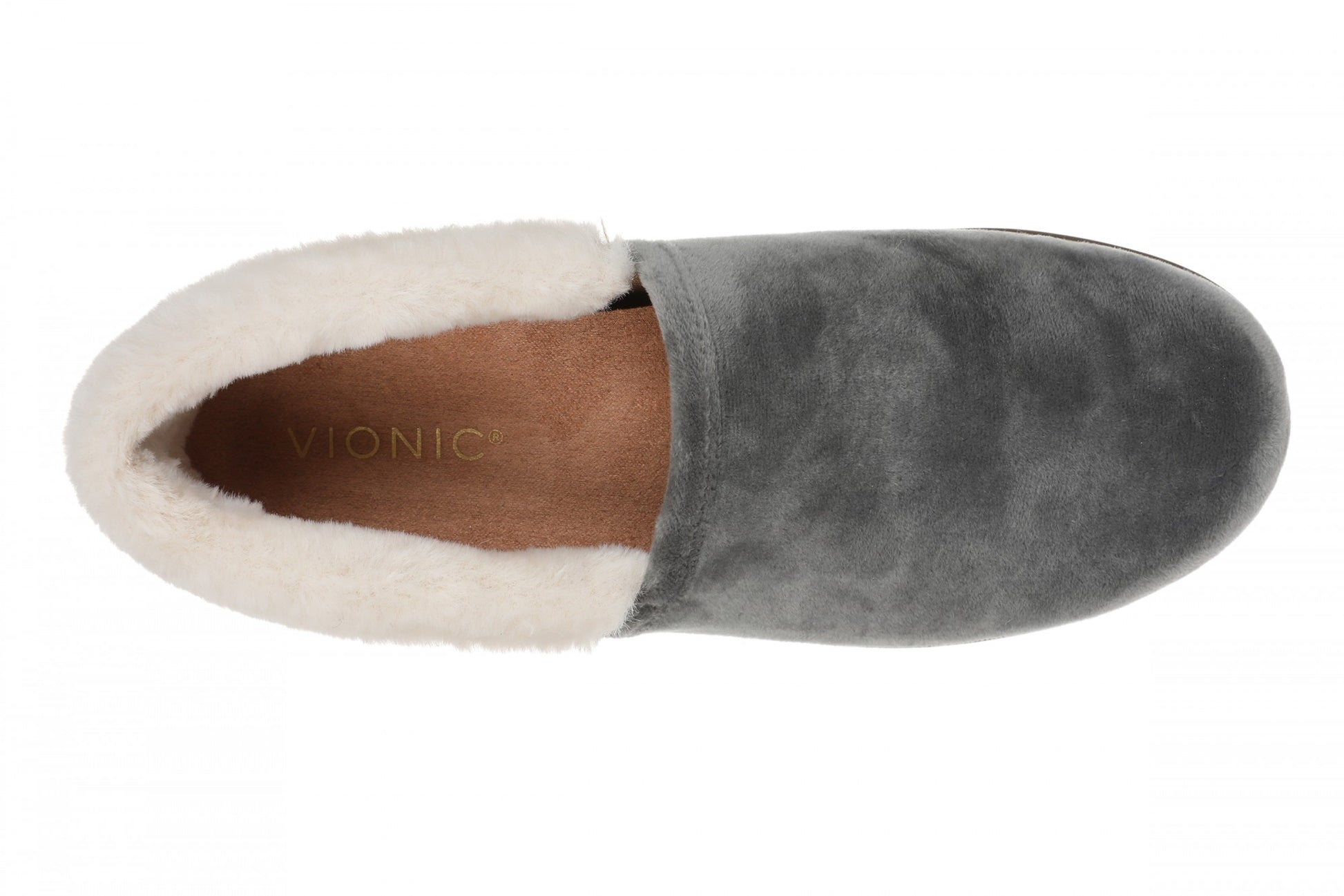 Vionic Clare Slipper - Women's Cozy Orthotic Arch Support Slippers - Charcoal - Top