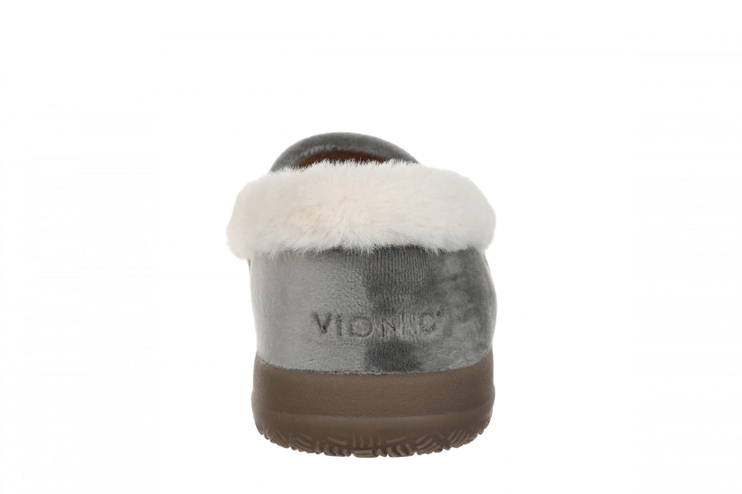 Vionic Clare Slipper - Women's Cozy Orthotic Arch Support Slippers - Charcoal - Back