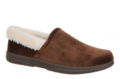 Vionic Clare Slipper - Women's Cozy Orthotic Arch Support Slippers - Chocolate - Angle main