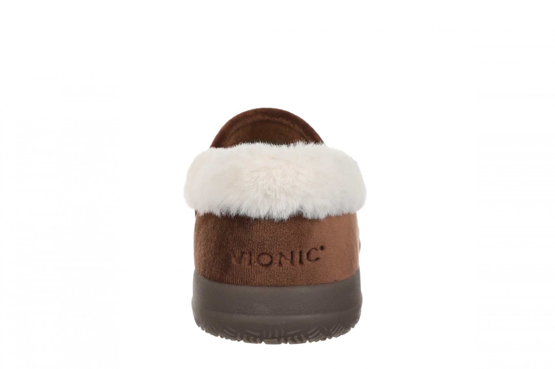 Vionic Clare Slipper - Women's Cozy Orthotic Arch Support Slippers - Chocolate - Back