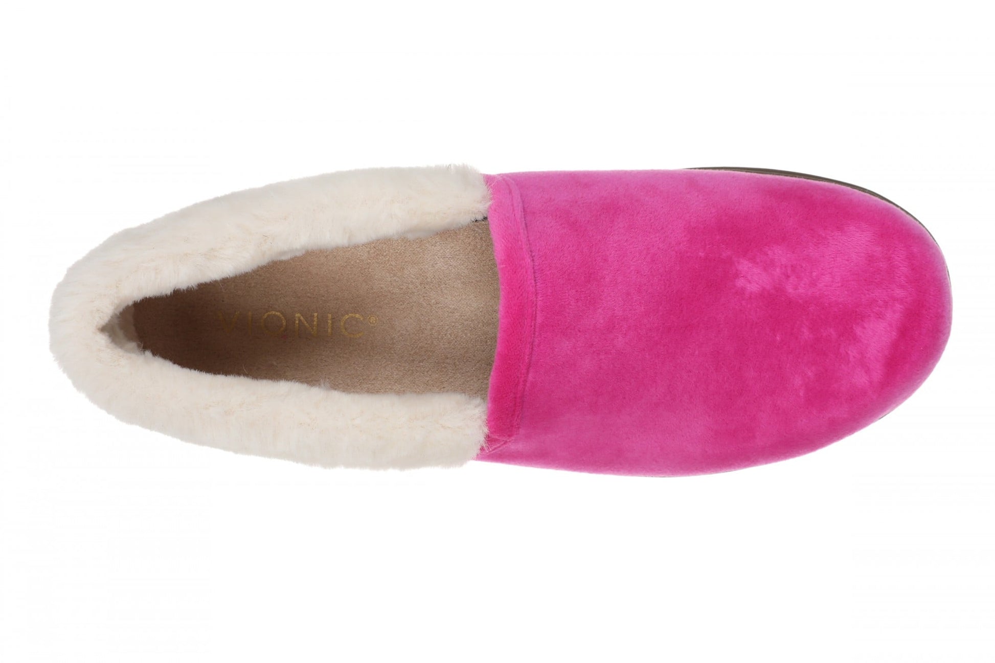 Vionic Clare Slipper - Women's Cozy Orthotic Arch Support Slippers - Fuchsia - Top