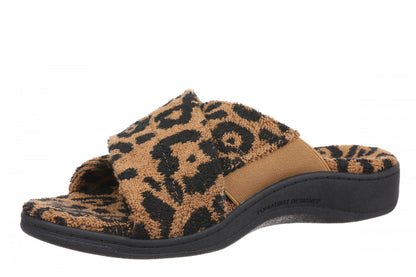 Vionic Relax II Women's Orthotic Slide Slippers - Brown Multi Terry - Left angle