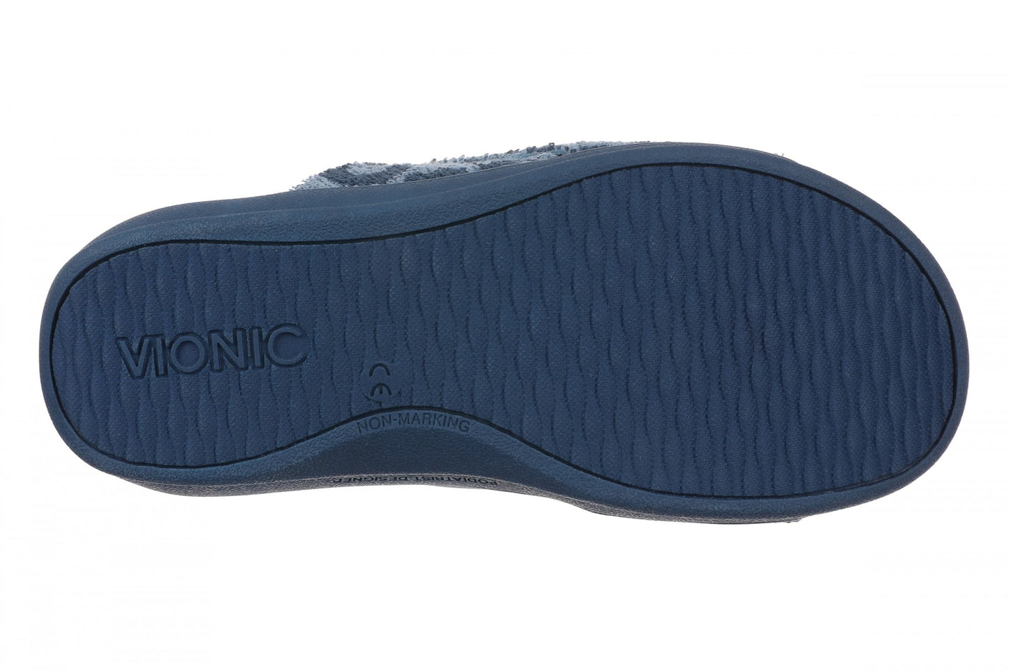 Vionic Relax II Women's Orthotic Slide Slippers - Blue Multi Terry - Bottom