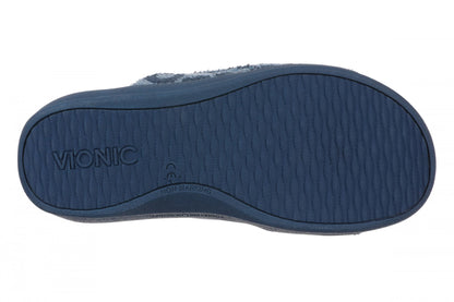Vionic Relax II Women's Orthotic Slide Slippers - Blue Multi Terry - Bottom