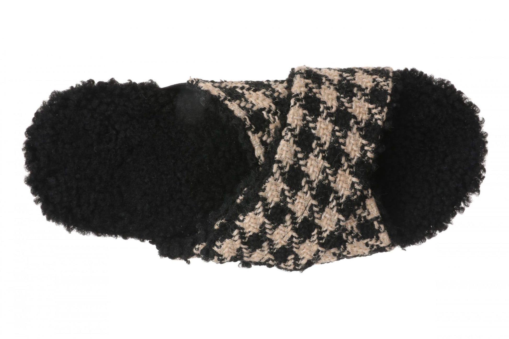 Vionic Relax II Women's Orthotic Slide Slippers - Black/cream Houndstooth - Top