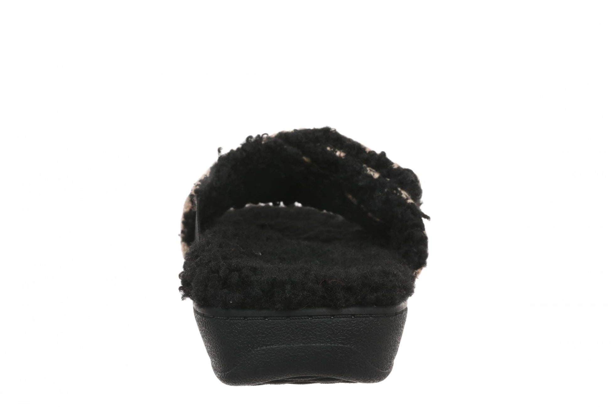 Vionic Relax II Women's Orthotic Slide Slippers - Black/cream Houndstooth - Back