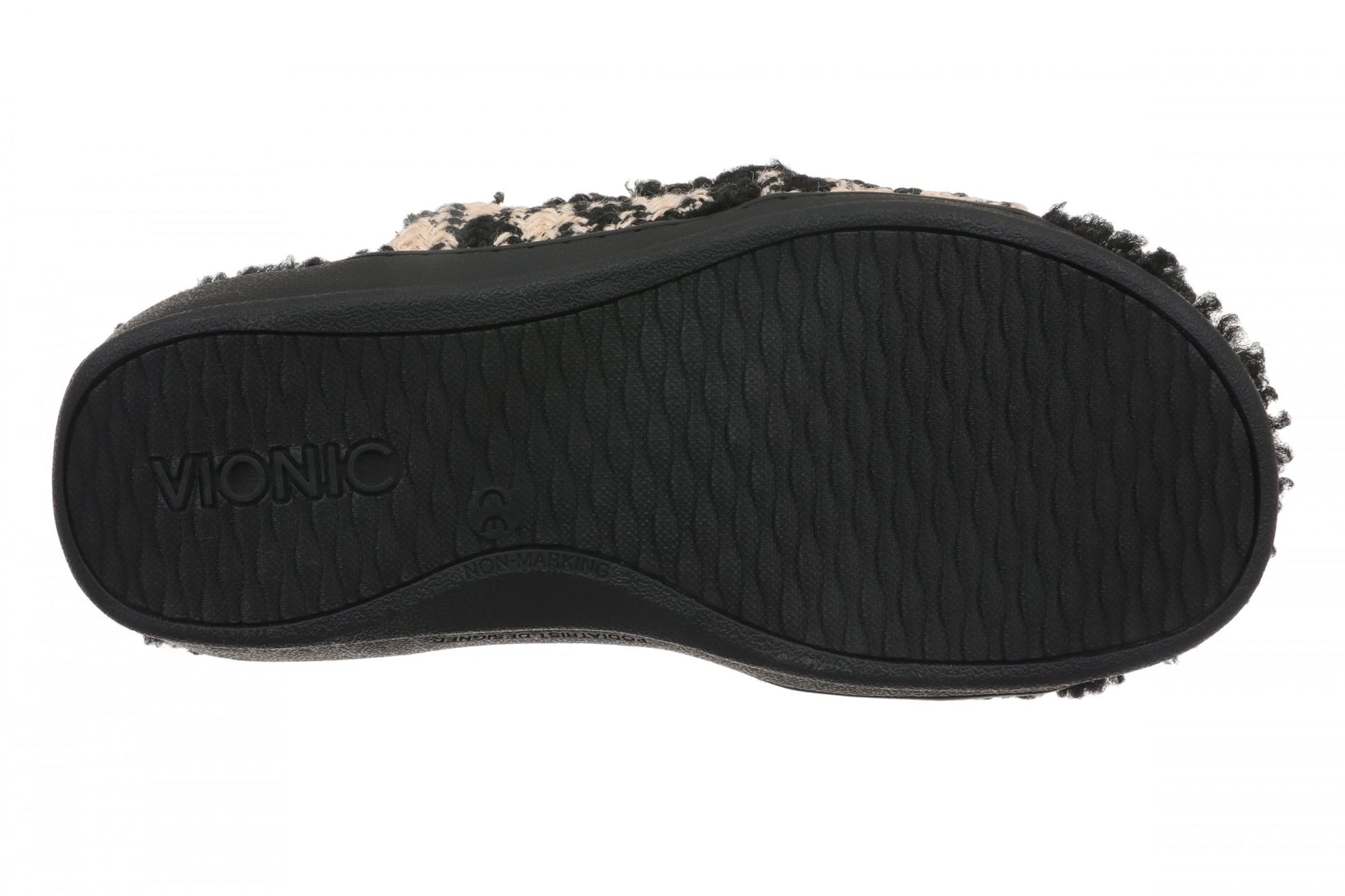 Vionic Relax II Women's Orthotic Slide Slippers - Black/cream Houndstooth - Bottom