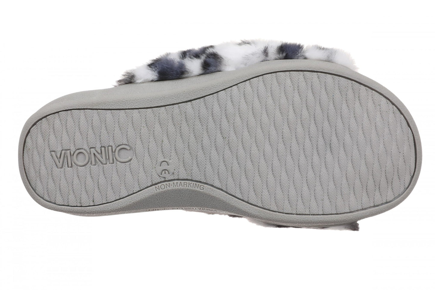 Vionic Relax II Women's Orthotic Slide Slippers - White Multi Leopard - Bottom