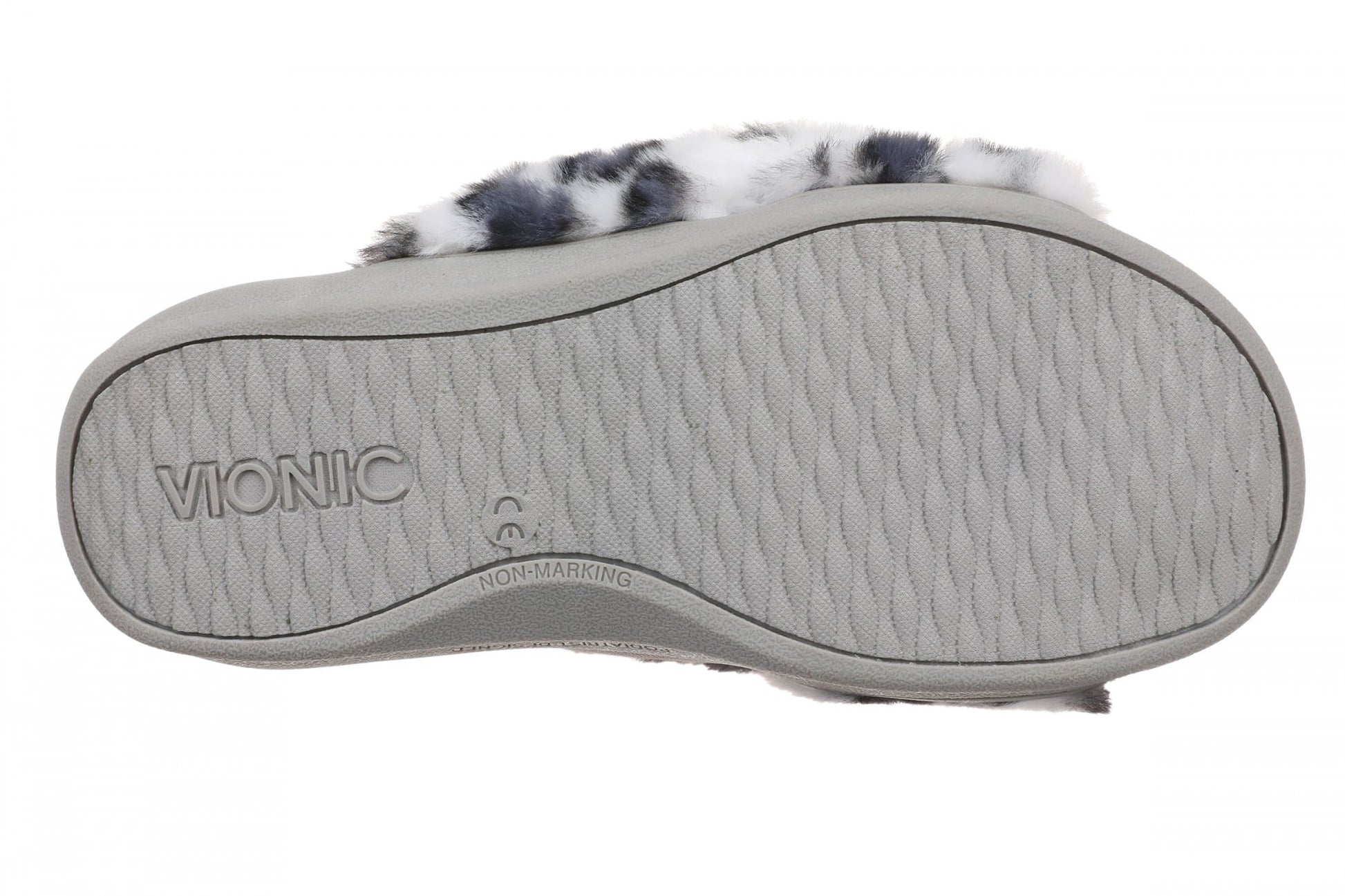 Vionic Relax II Women's Orthotic Slide Slippers - White Multi Leopard - Bottom