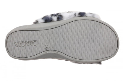 Vionic Relax II Women's Orthotic Slide Slippers - White Multi Leopard - Bottom