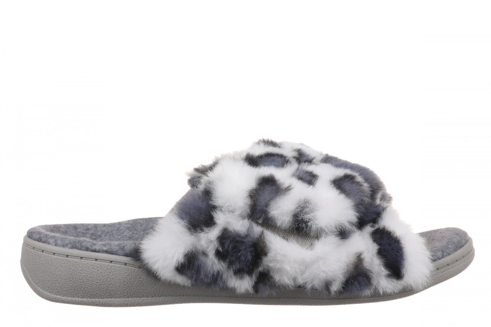 Vionic Relax II Women's Orthotic Slide Slippers - White Multi Leopard - Lifestyle