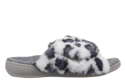 Vionic Relax II Women's Orthotic Slide Slippers - White Multi Leopard - Lifestyle