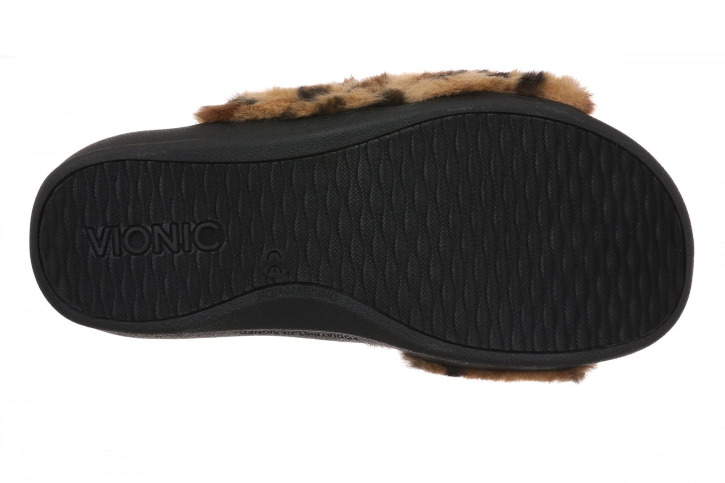 Vionic Relax II Women's Orthotic Slide Slippers - Brown Multi Leopard - Bottom
