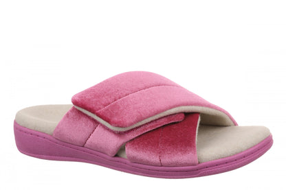 Vionic Relax II Women's Orthotic Slide Slippers - Rose Violet Velvet - Angle main