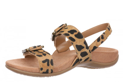 Vionic Reese Women's Slingback Sandal - Tan Leopard - Left angle