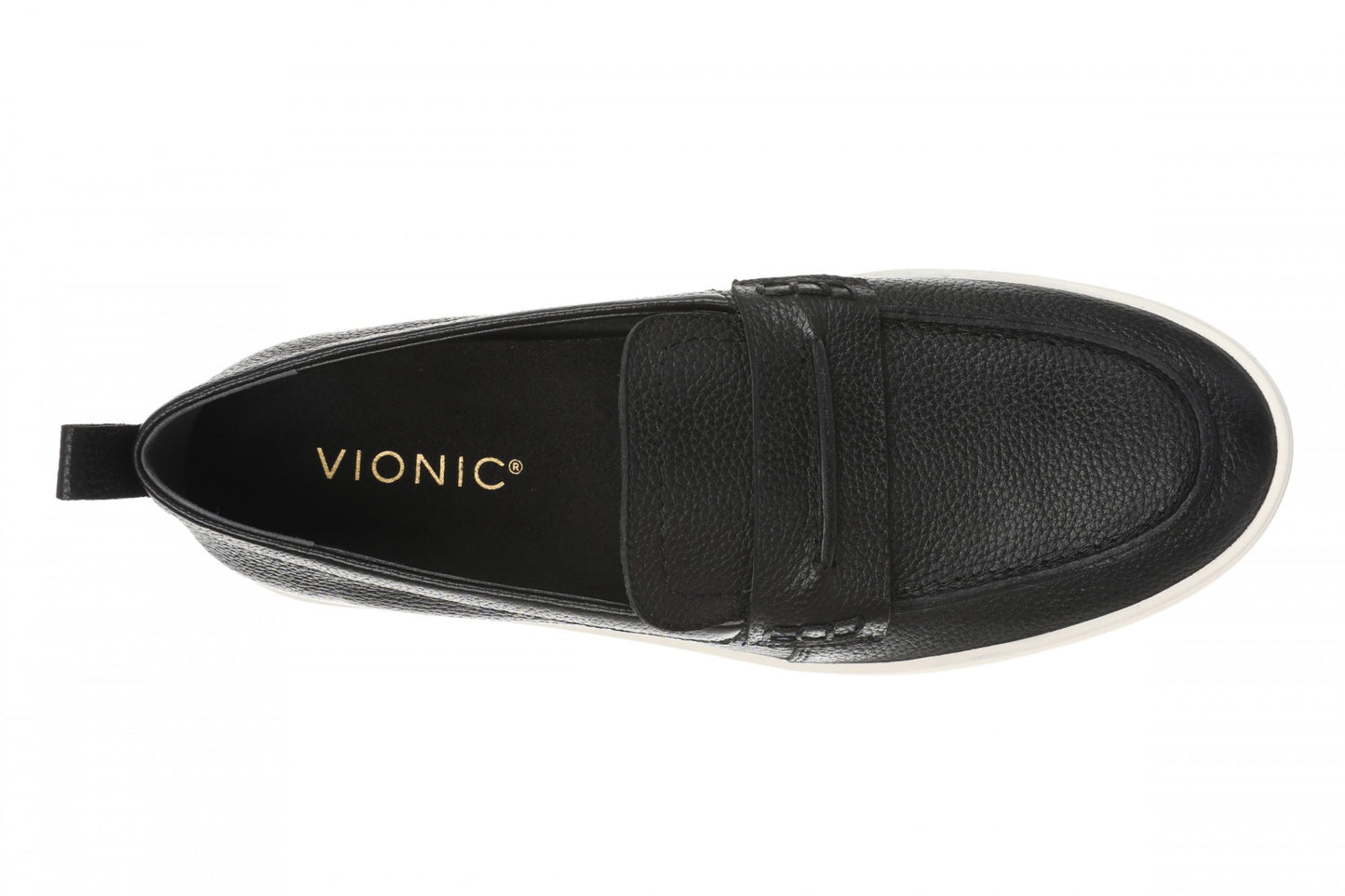 Vionic Chantel Women's Arch Support Slip-On Loafer Shoe - Black/Cream - Top