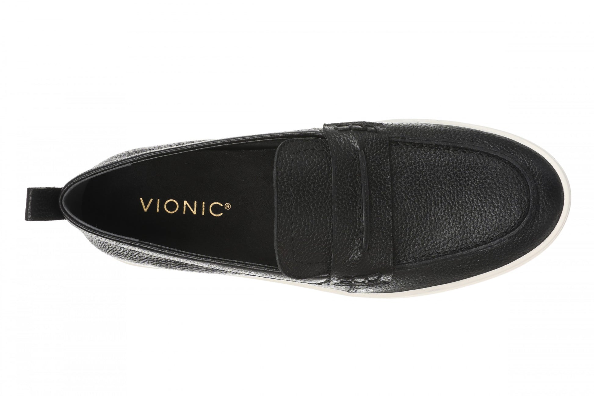 Vionic Chantel Women's Arch Support Slip-On Loafer Shoe - Black/Cream - Top