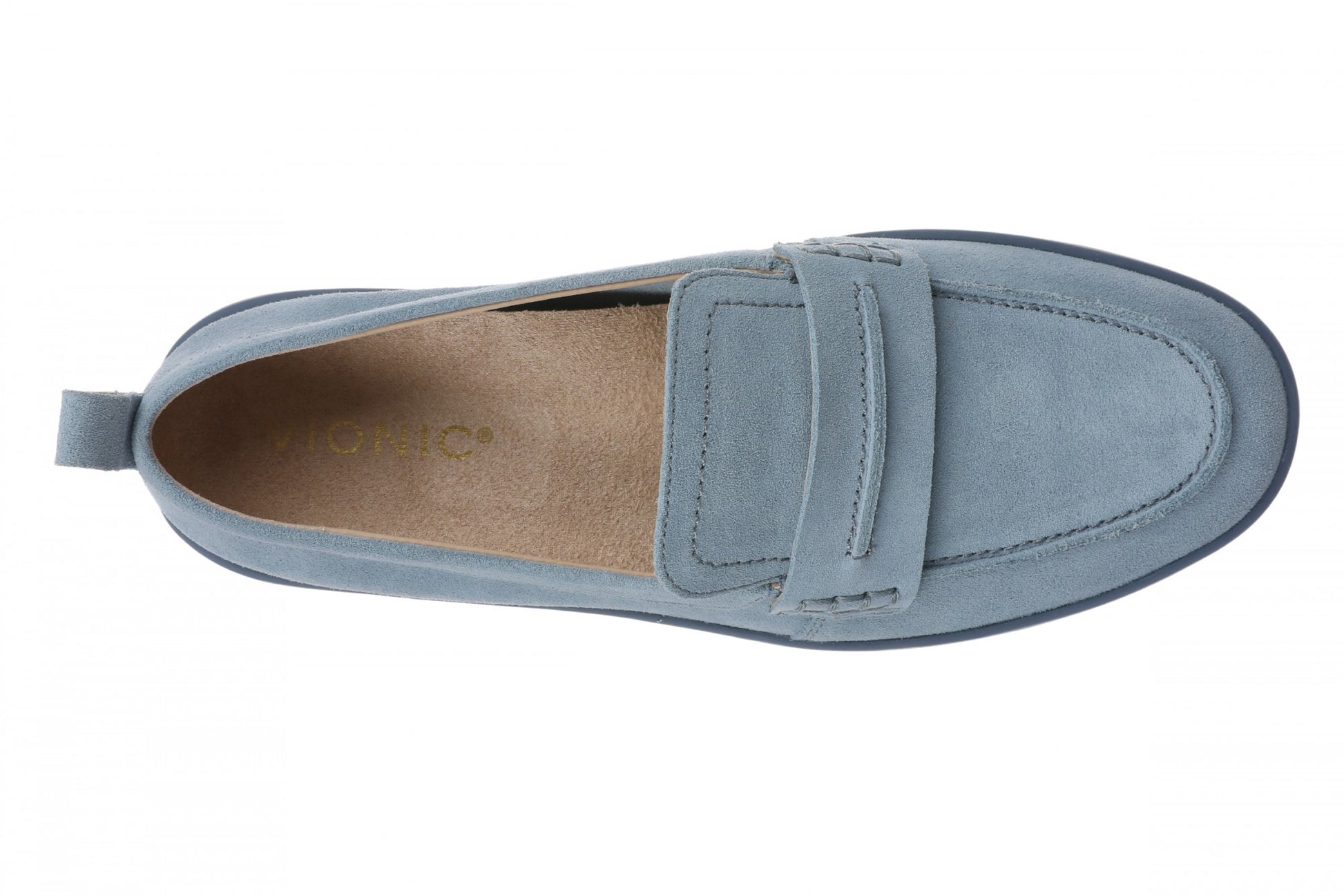 Vionic Chantel Women's Arch Support Slip-On Loafer Shoe - Vintage Blue Haze - Top