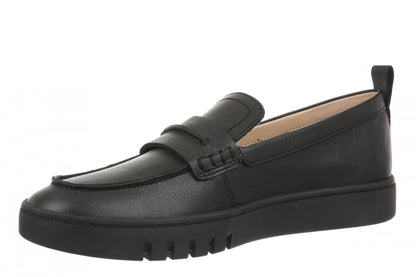 Vionic Chantel Women's Arch Support Slip-On Loafer Shoe - Black/Black - Left angle