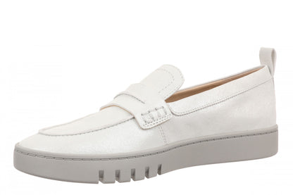 Vionic Chantel Women's Arch Support Slip-On Loafer Shoe - Silver - Left angle