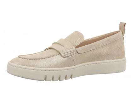 Vionic Chantel Women's Arch Support Slip-On Loafer Shoe - Gold - Left angle