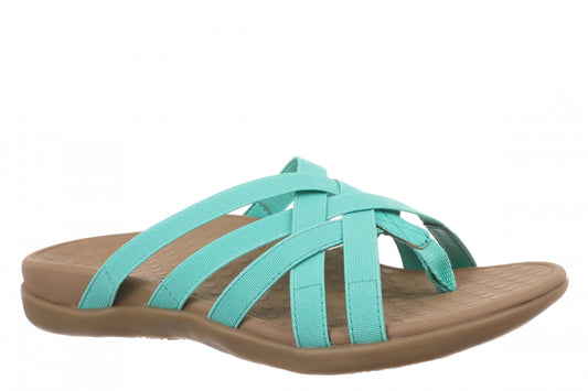 Vionic Tia Women's Sandal - Women's Stretchy Gore Orthotic Arch Support Sandal - Aqua Green - Angle main