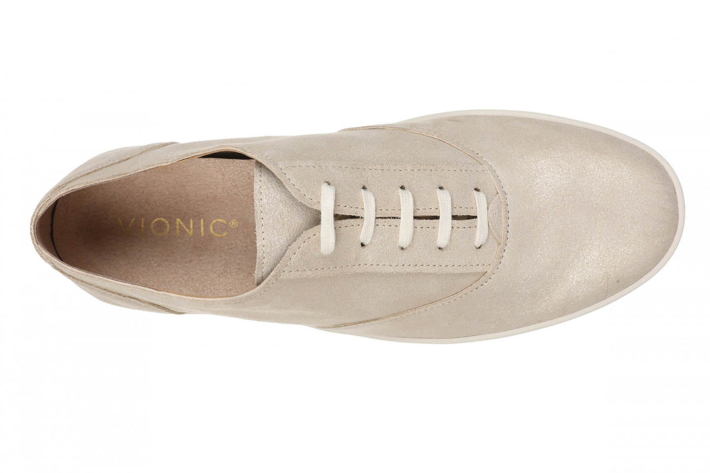 Vionic Callie Womens Loafer Slip On Hybrid Oxford - Women's Comfortable Hybrid Loafer - Gold Metallic Leather - Top