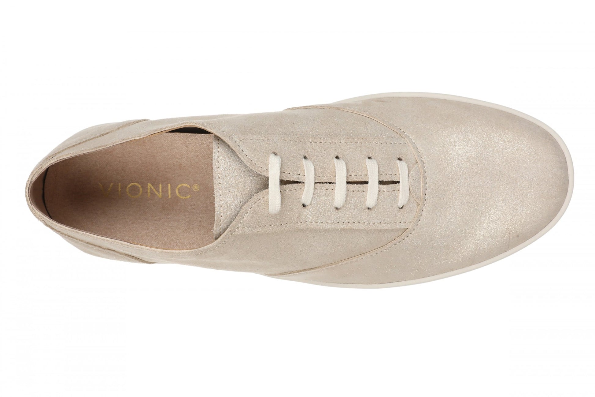 Vionic Callie Womens Loafer Slip On Hybrid Oxford - Women's Comfortable Hybrid Loafer - Gold Metallic Leather - Top