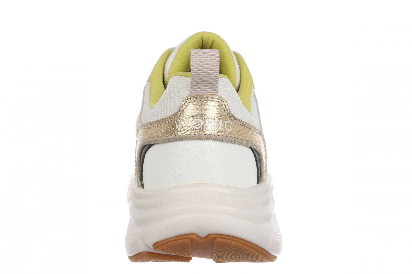 Vionic Walk Max Skyline - Women's Comfort Walking Shoe - Ivory/gold - Back