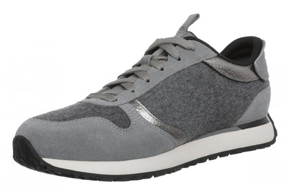 Vionic Monarch Women's Orthotic Support Sneakers - Dark Grey-dropped - Left angle