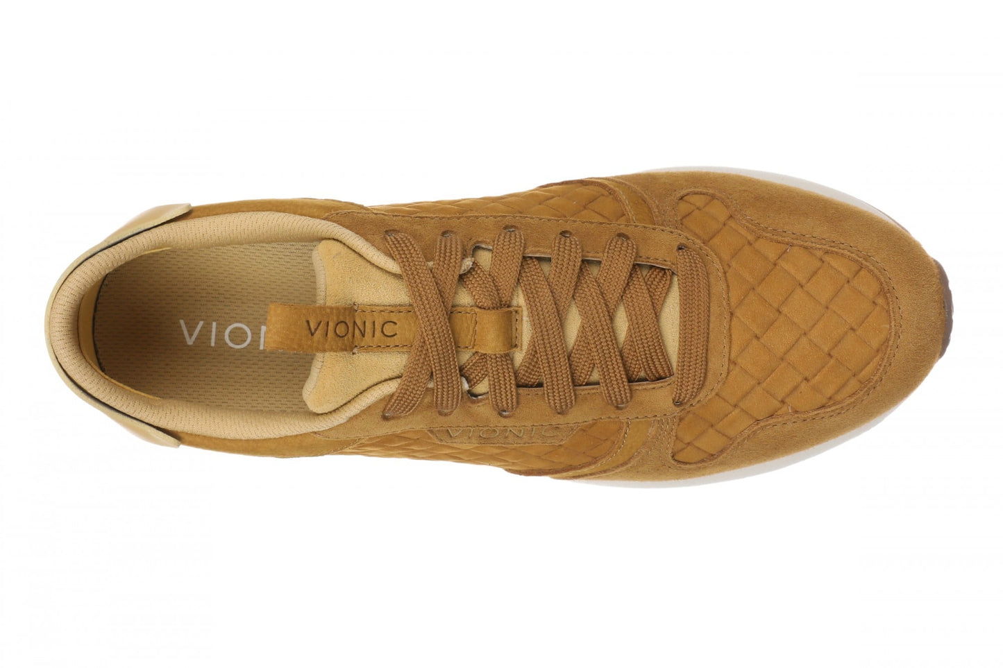 Vionic Monarch Women's Orthotic Support Sneakers - Golden Brown-dropped - Top