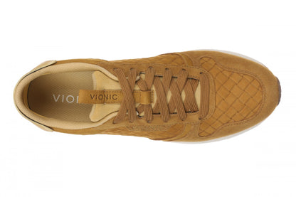 Vionic Monarch Women's Orthotic Support Sneakers - Golden Brown-dropped - Top