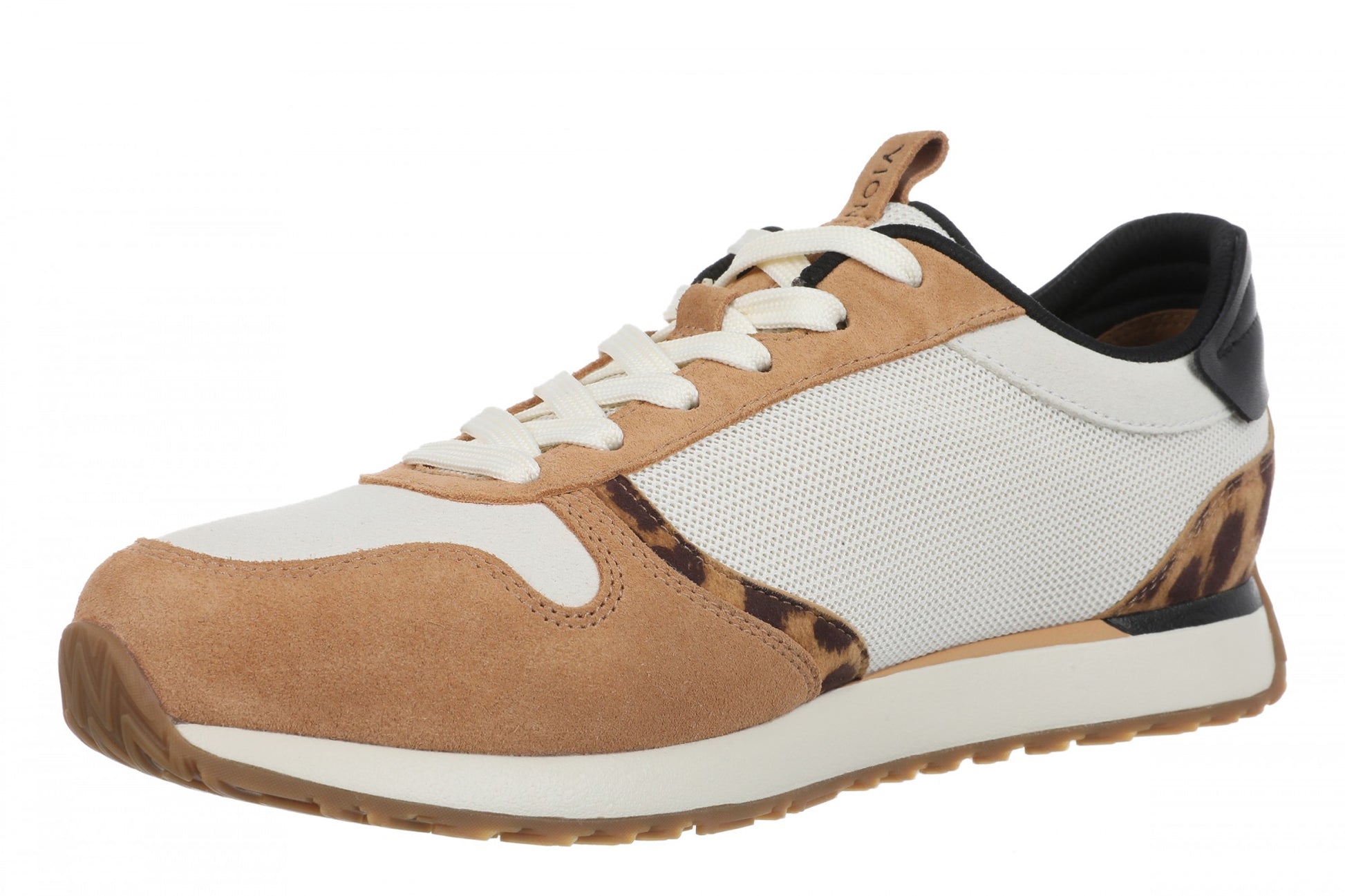 Vionic Monarch Women's Comfort Sneaker - Ivory Lepoard - Left angle