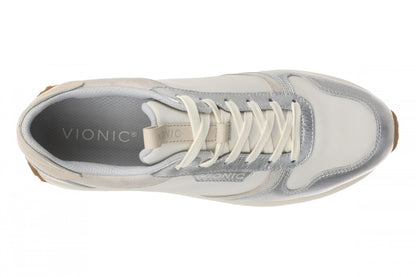 Vionic Monarch Women's Orthotic Support Sneakers - Ivory/silver - Top