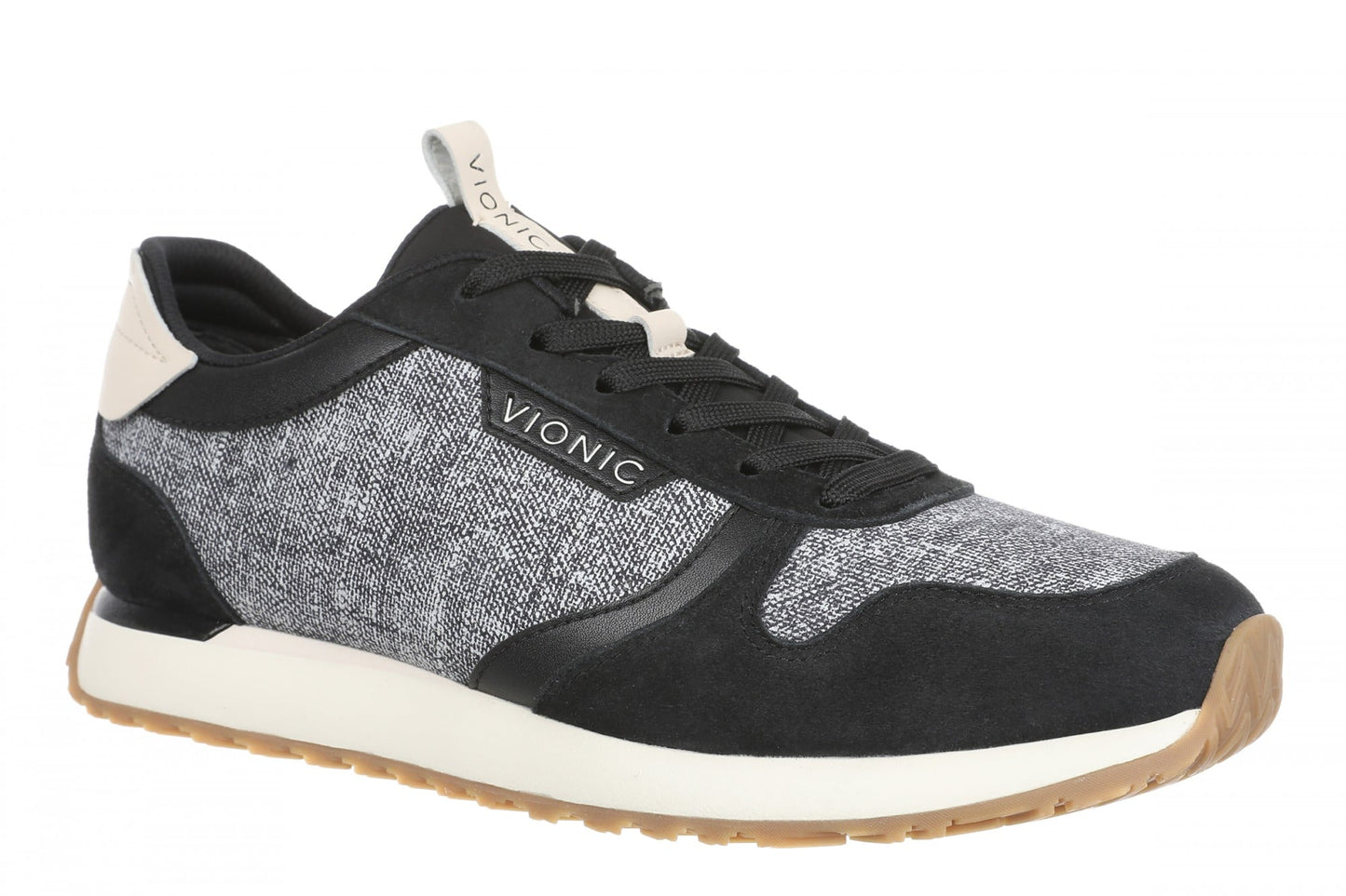 Vionic Monarch Women's Orthotic Support Sneakers - Heathered Black - Angle main