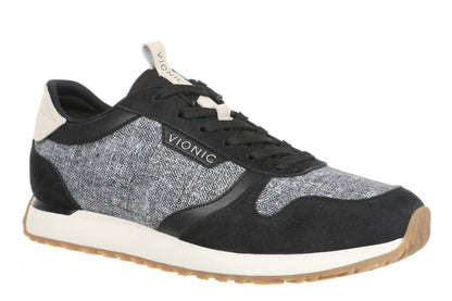Vionic Monarch Women's Orthotic Support Sneakers - Heathered Black - Angle main