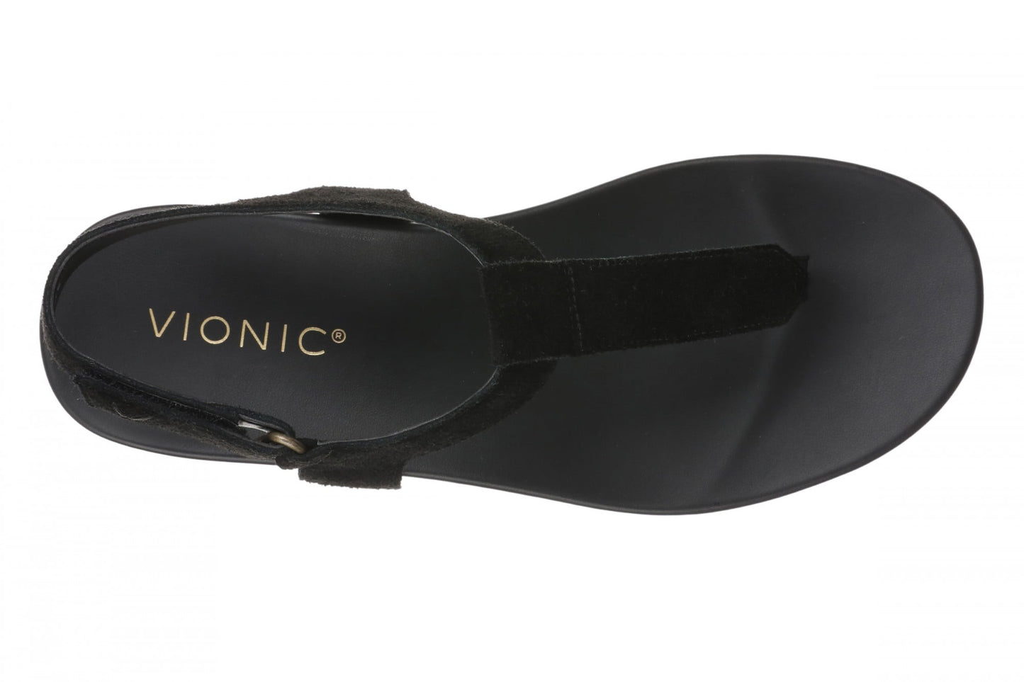 Vionic Palisades Women's Arch Support T-Strap Sandal - Black - Dropped - Top