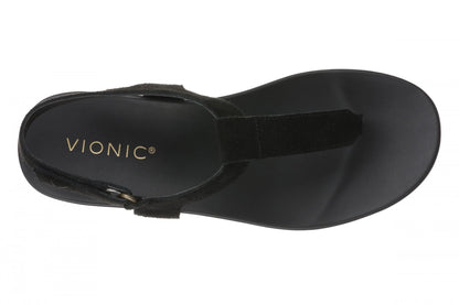 Vionic Palisades Women's Arch Support T-Strap Sandal - Black - Dropped - Top