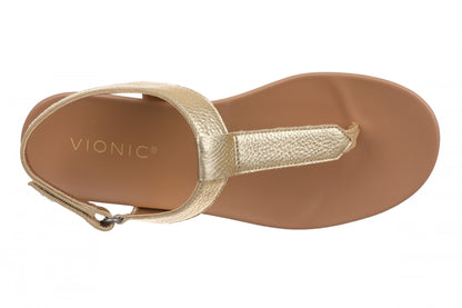Vionic Palisades Women's Arch Support T-Strap Sandal - Gold - Top