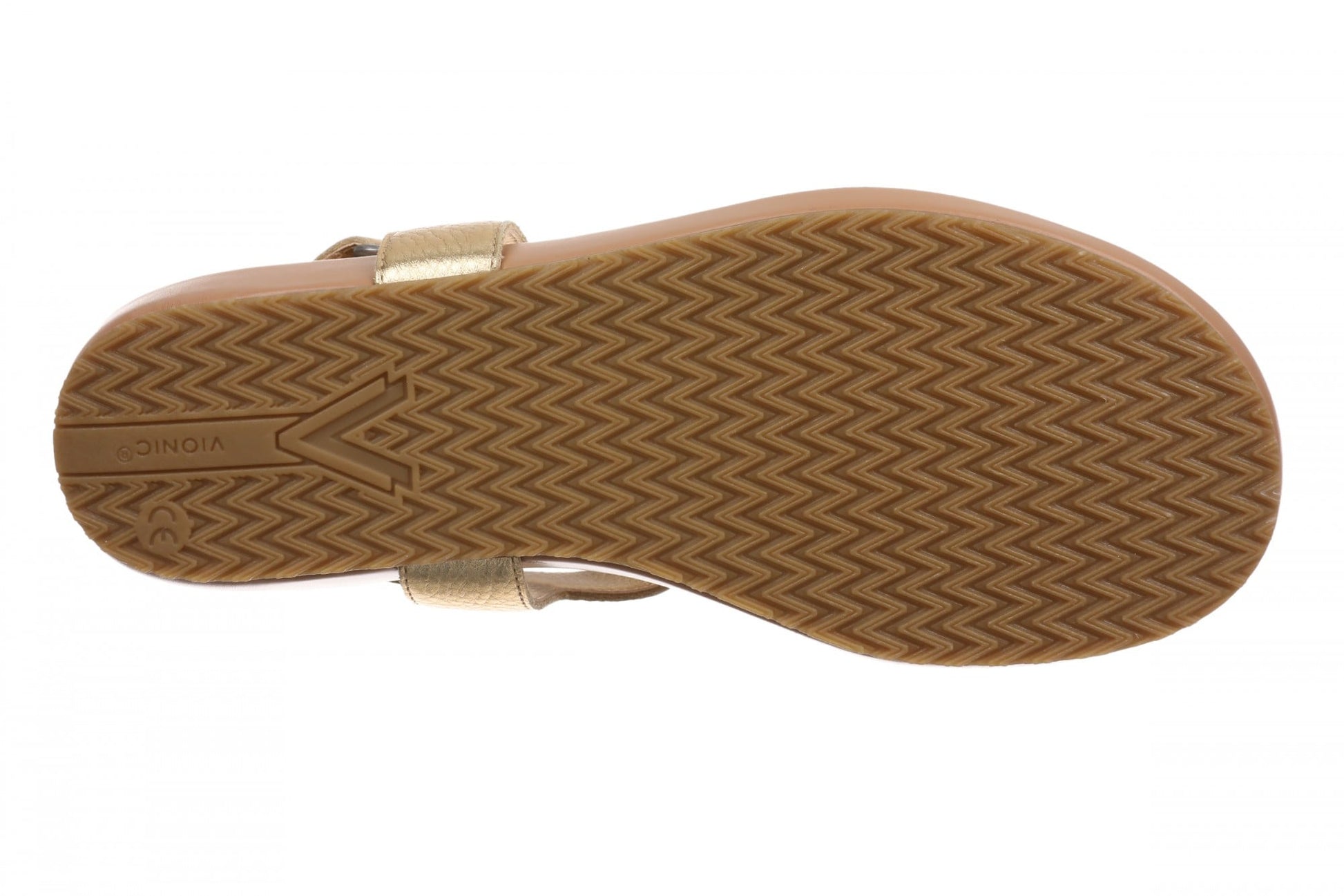 Vionic Palisades Women's Arch Support T-Strap Sandal - Gold - Bottom